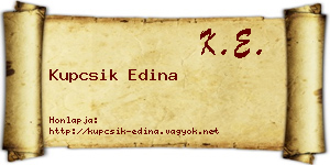 Kupcsik Edina névjegykártya